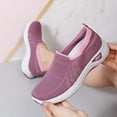 thumbnail image 5 of Rokment Womens Orthopedic Walking Running Shoes Comfortable Breathable Knit Arch Support Ortho Nursing Tennis Flat Non Slip Casual Work Sneakers for Driving Purple Size 8.5, 5 of 5