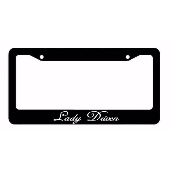 Lady Driven JDM Girl Low Turbo Race Drift Funny Black License Plate Frame LD443