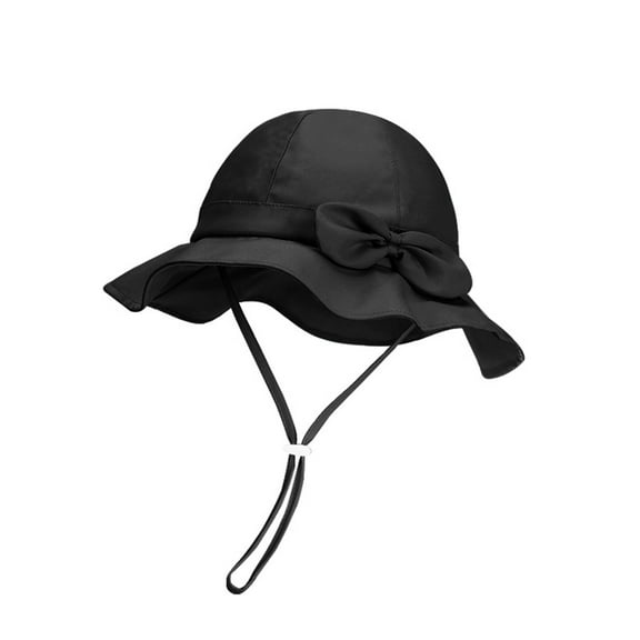 Hjtefg Kids Sun Hat - Adjustable Fisherman Cap for Toddlers, Soft Wide Brim Beach Hat for Boys & Girls, Breathable Outdoor Play Hat, Comfortable Kids' Headwear,Color: Black Size: One Size