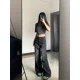thumbnail image 5 of HOUZHOU-pantalones vaqueros negros Vintage para mujer, ropa de calle Grunge de cintura alta de los años 90, holgada, informal, moda coreana, pantalones vaqueros rectos lavados, 5 of 6
