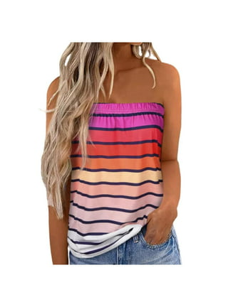 Summer Tube Tops for Women Solid Color Bralette Strapless Crop Top Sexy off  the Shoulder Fitted Shirts Tee 