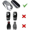 thumbnail image 2 of Glossy Black/Red Mix Color Carbon Fiber Finish Hard Plastic Key Fob Case For Mercedes-Benz W223 S-Class, W206 C-Class, X254 GLC-Class, EQS EQE Gen4 Oval Shape Smart Key, 2 of 8
