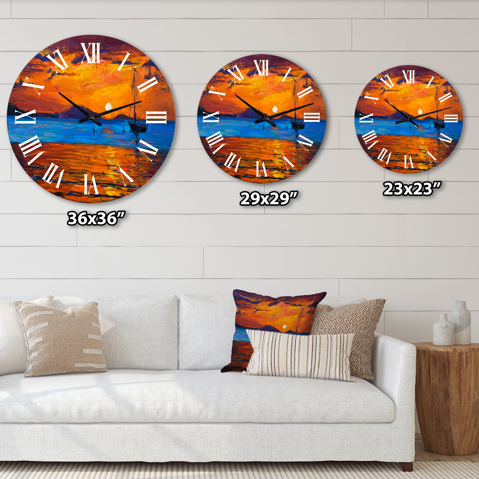 Designart 1 in Coastal Wall Clock