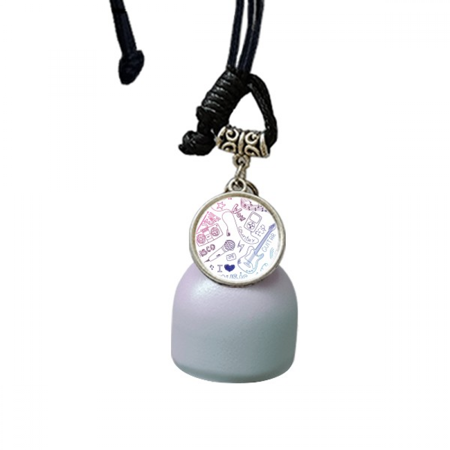 Headset Combination Music Pattern Illustrate Wind Chimes Bell Car Pendant
