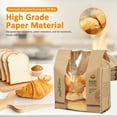 thumbnail image 4 of 100 Pcs Paper Bread Bags for Homemade Bread,Sourdough Bread Bags and Paper Bakery Bag with Window for Baked Food Packaging Storage,Pack Breakfast and Lunch,Large Kraft 12.2x8.3x3.5inch, 4 of 10