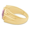 thumbnail image 3 of AFFY 8x10 mm Simulated Birthstone Men's Ring Pink Tourmaline In 14K Yellow Gold Plated 925 Sterling Silver. Ring Size 8, 3 of 5