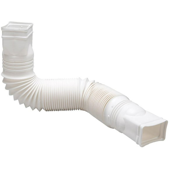 22" to 55" Flex-A-Spout White Gutter Downspout Extension
