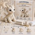thumbnail image 6 of FURNIX Felt Dragon Diy Sewing Kit Cream White For Beginners,3D Stuffed Animal Patchwork Craft With Pre Cut Materials,Handmade Plush Creature For Desk Decor Gift, 6 of 6