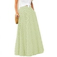 thumbnail image 5 of BKQCNKM Long Skirts for Women, Flowy Skirts for Women, High Waisted Skirts for Women, A Line Skirt, Long Flowy Skirts for Women, Plaid Skirt, Green XXL, 5 of 7