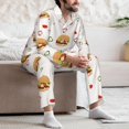 thumbnail image 5 of Mens Pajamas Set, Cute Food Tomato Chili Button Down Long Sleeve Loungewear Sleepwear Pjs sets for Men, 5 of 5