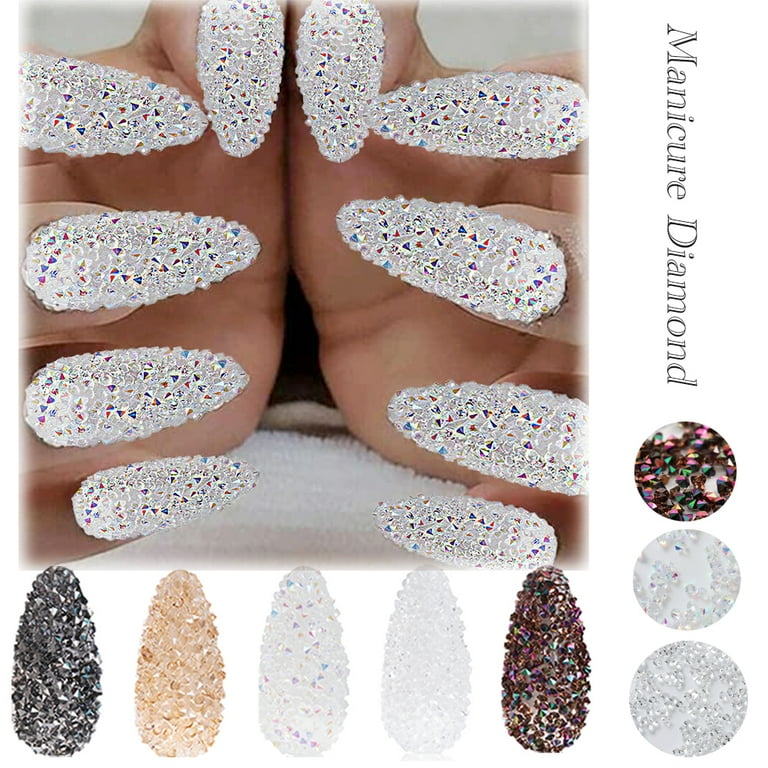 Cheap 1 Box Crystal Rhinestone 3D Glitter Glass Gems Nail Art Decor