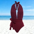 thumbnail image 2 of Tummy Control One Piece Swimsuit for Women Crisscross Lace Up Push Up Full Coverage Bathing Suit 2026 Trendy Summer, 2 of 5