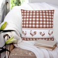 thumbnail image 3 of 20x20 Pillow Covers Set of 2, Farmhouse Orange Plaid Throw Pillow Covers Decorative Couch Cushion Case, Vintage Country Cock Checkered Microfiber Square Pillowcases for Bedroom Car Living Room, 3 of 7