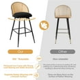 thumbnail image 6 of ANMINY Swivel Rattan Bar Stools, 29" Counter Height Set of 2, Upholstered Chairs Barstools with Full Back and Metal Legs Modern Boucle Fabric Seat for Kitchen Island, 6 of 11