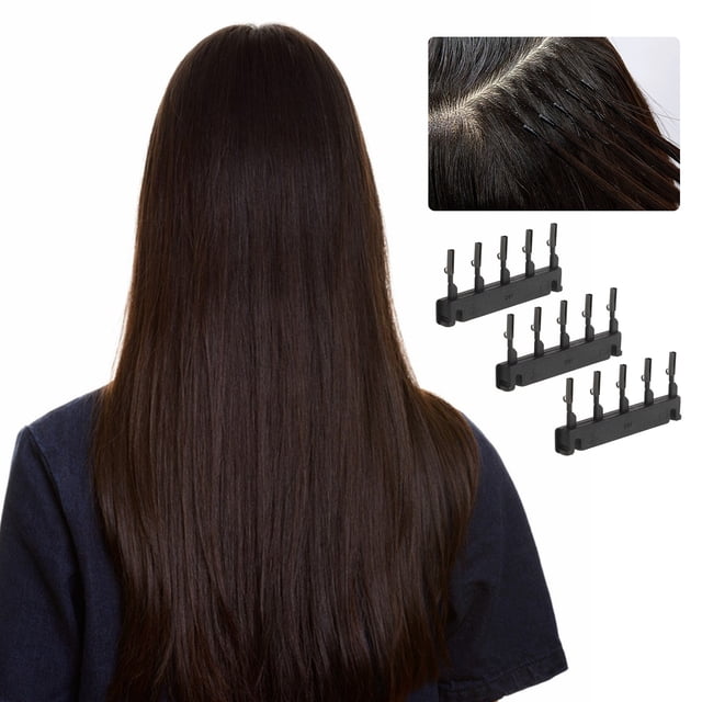 WRITWAA 40Ud Clips C Para Máquinas De Extensiones 6D Negro Para Fijación Segura
