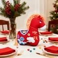 thumbnail image 4 of 2026 Horse New Year 12.6" Red Plush Mascot Horse Statue Tabletop Ornament for Chinese New Year Spring Festival Zodiac Gift Blessing Souvenir Home Office Store Restaurant Tabletop Decors, 4 of 5