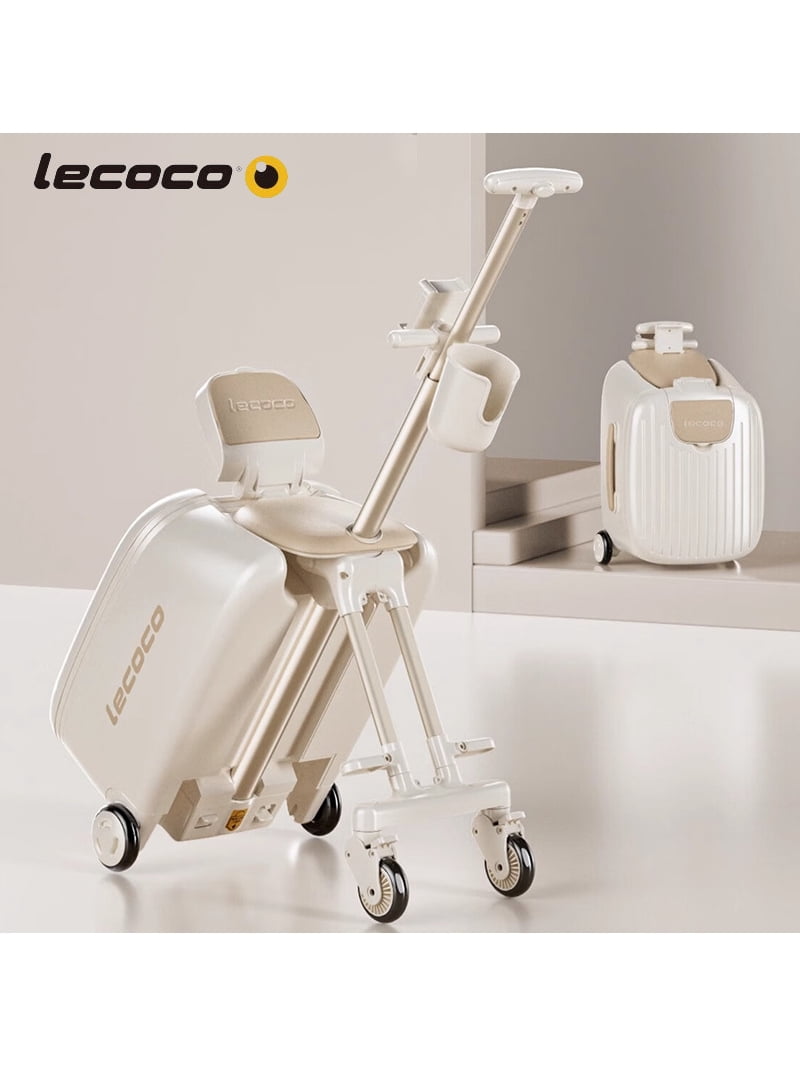 Lecoco Ride-On Kids Suitcase - Children's Carry-On Luggage with