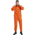 thumbnail image 3 of YONGHS Mens Dustproof Coveralls Long Sleeve Workwear Suit Mechanic Work Hooded Jumpsuit with Pockets Orange M/165, 3 of 6