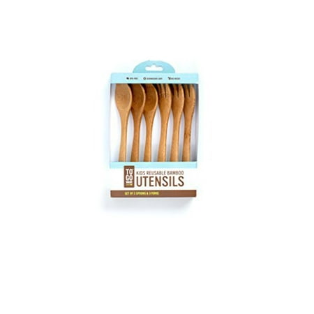 - To-Go Ware Eco-Friendly Reusable Bamboo Kids Spoons and Forks- Set of 6