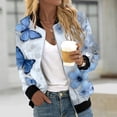 thumbnail image 2 of shqvo Women's Bomber Jacket Long Sleeve Blazer Glitter Front Zip With Pockets Casual Sparkly Party Outerwear Lightweight Loose Casual Fall Coats Full Zipper Sweatshirt, 2 of 6