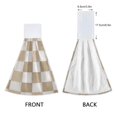 thumbnail image 3 of Haosy 2 Pack Kitchen Wash Cloths with Hanging Loops Absorbent Absorbent Quick Drying Hand Towels, Beige Brown White Checkered, 3 of 7