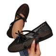thumbnail image 2 of Willtoo Women's Mesh Ballet Flats Buckle Strap Comfortable Ballerina Shoes Ladies Fishnet Slip-on Casual Dress Mary Jane Flats, 2 of 7