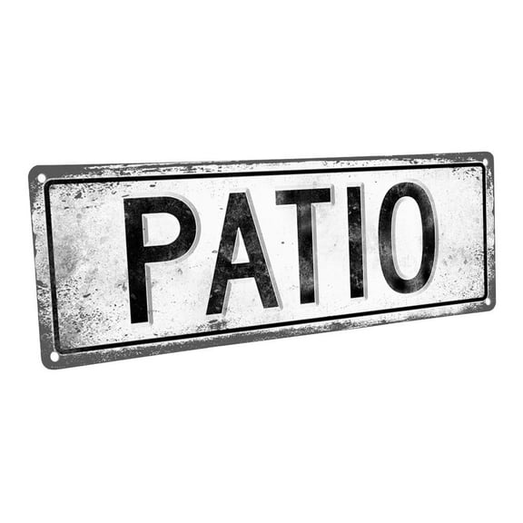Patio 4"x12" Metal Sign, Wall Décor for Porch, Patio, and Deck