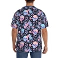 thumbnail image 3 of Gukieu cool Skull flower Print Men's Short-sleeved Shirts, Button-down Pocket Shirts, T-shirts, Beach Vacation Travel Summer Clothing-X-Large, 3 of 5