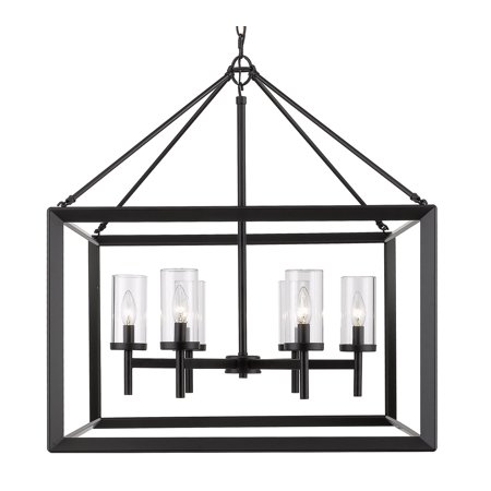 

Golden Lighting 2073-6 Smyth 6 Light 27 Wide Taper Candle Chandelier - Black