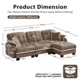thumbnail image 6 of FFH 100.7" Modular Sectional Sofa with Movable Ottoman, L Shaped Cloud Couch for Living Room, 3-Seat, Coffee, 6 of 12