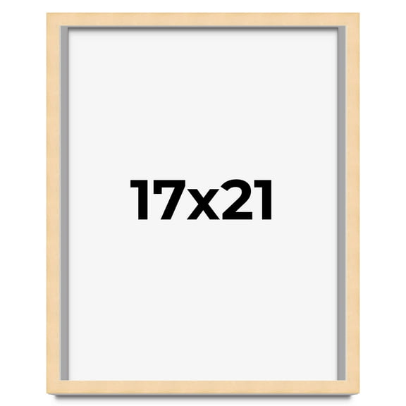 17x21 Frame Natural Wood Picture Frame | 0.75 Inch Moulding Width | with UV Acrylic Plexiglass,