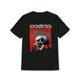thumbnail image 1 of Halloween T-Shirt - Men'S Black T-Shirt with Skull and Spiked Design - "Exploited" Graphic, Red Background, Casual Summer Tee, Round Neck, Short Sleeve, Everyday Clothing, 1 of 6
