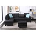 thumbnail image 3 of Leumius 98" L Shaped Sectional Couch,Modern Oversized Modular Sofa Couch with Storage Ottoman & Deep Seat,Sectional Couches for Living Room,Office,Gray, 3 of 8