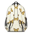thumbnail image 3 of Butterfly and Leaf Yellow Pattern Backpack for School, Cute School Bag with Adjustable Shoulder Straps and Padded Back, 16.9"x12.6"x5.9", 3 of 5