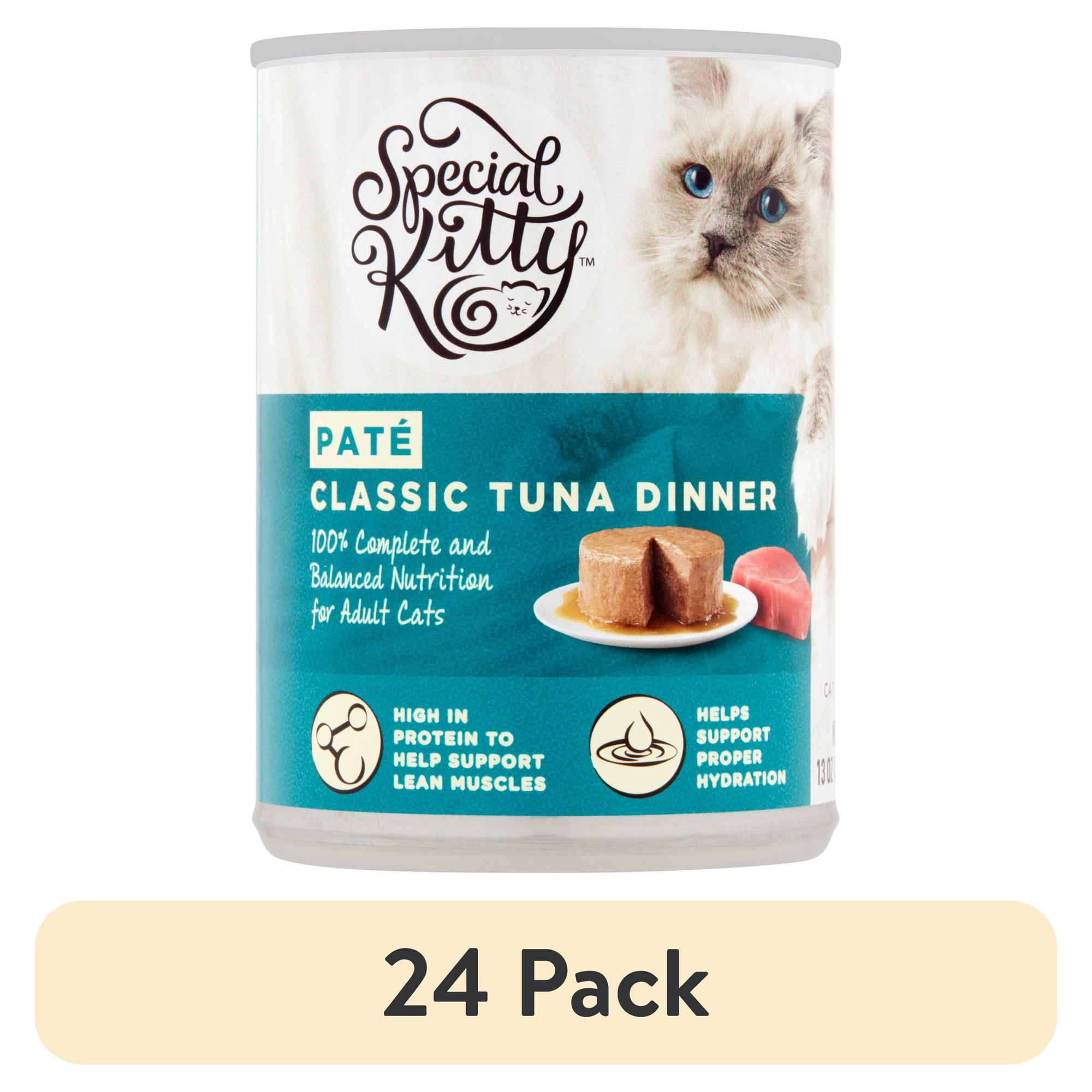 (24 pack) Special Kitty Classic Tuna Dinner Pate Wet Cat Food, 13 oz Can