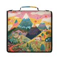 thumbnail image 2 of Rainbow Peaks Printed Zipper Binder with Handle&Shoulder Strap 2 inch 3 Ring 500+300 Sheet Capacity File Folder Organizer, 2 of 8