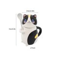 thumbnail image 2 of Ounissouiy Taza de desayuno de dibujos animados de 275ml con tapa y cuchara, taza de avena de leche de café de estilo japonés, utensilios de cocina para Juegos de servir café y té Color café Ounissouiy HA081618-02, 2 of 6