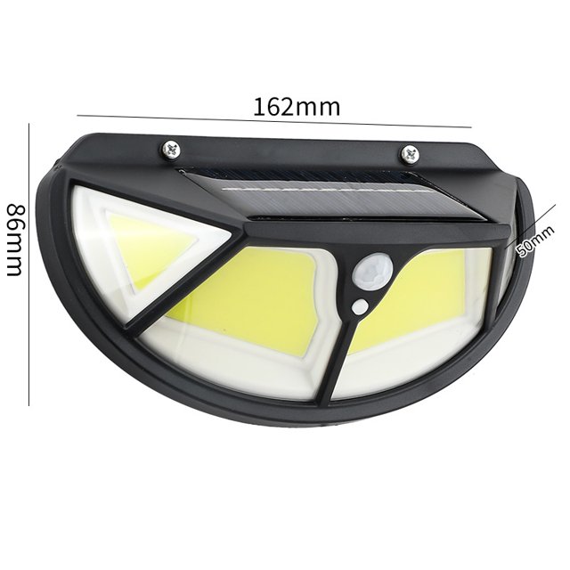 Luz solar para exteriores, luz de jardín, luz de inducción del cuerpo humano, luz de calle recargable de cuatro lados para el hogar, luz de pared, luz solar