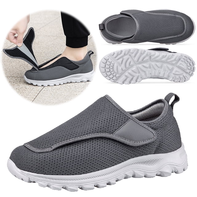 Zapatos Ortopédicos Sin Cordones para Hombre Con Cierre Ajustable Antideslizantes Pies Hinchados