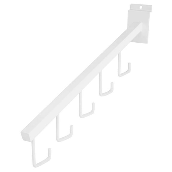 White 5-J-Hook Waterfall for Slatwall - Pack of 10