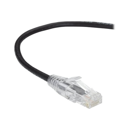 Black Box Slim-Net - Patch cable - RJ-45 (M) to RJ-45 (M) - 1 ft - UTP - CAT 6a - booted, molded, stranded - black