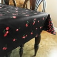 thumbnail image 2 of Cotton Tablecloth Fruits Print Big Cherries Border Black, 2 of 4