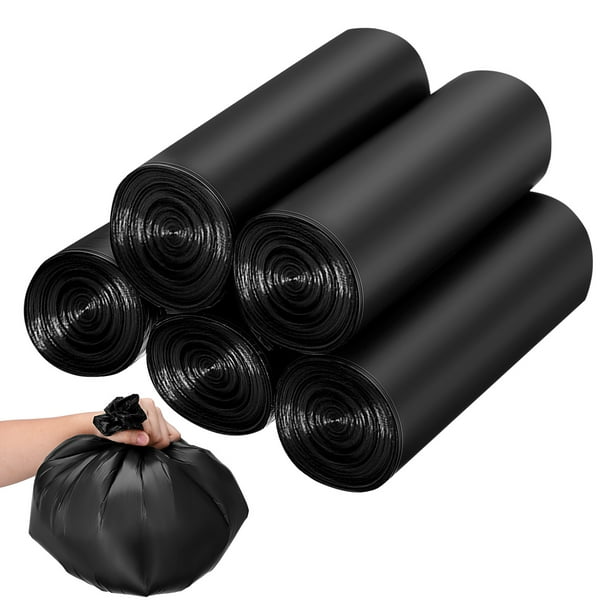 5 rollos de bolsas de basura de plástico para cocina y baño. Bolsas de basura reforzadas para baño.