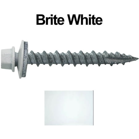 

Jake Sales Brand - 10 x 1-1/2 ~250 Metal Roofing Screws - Hex Head - Type 17 - EPDM Washer - BRIGHT WHITE