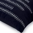 thumbnail image 3 of Pillow Cover, Navy Blue Decorative Pillow Cover, Sequins Beaded Pillow Cover, 14x14 inch (35x35 cm) Pillow Cover, Cotton Linen Throw Pillow Cover, Floral - We Go Up and Down, 3 of 5