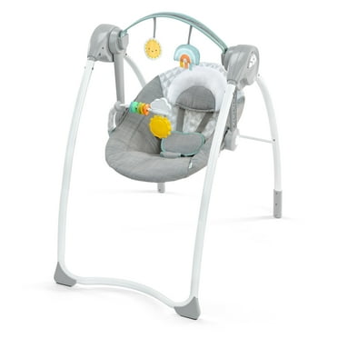 Ingenuity Milestone Baby Swing, Toy Bar, 6-Speed - Grey