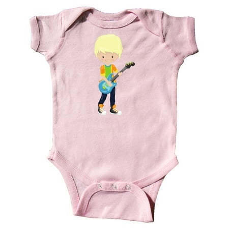 

Inktastic Rock Boy Blond Hair Boy Playing Guitar In Band Gift Baby Boy Bodysuit