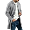 thumbnail image 6 of Abomasnow Men's Mid-Length Trench Coats Slim Fit Single Breasted High Neck Overcoat Winter Warm Windbreaker Jackets, 6 of 7