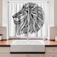 thumbnail image 2 of Ambesonne Lion Kitchen Curtains, Wild Savannah Animal Print, 55"x39", Black and White, 2 of 3
