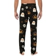 thumbnail image 5 of Domzest Mens Halloween Pajama Pants Pumpkin Ghost Bat Graphic Wide Leg Sleepwear Drawstring Elastic Waisted Funny Pj Bottoms Army Green XL, 5 of 5